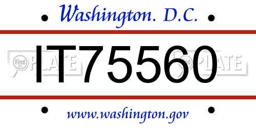 IT75560 District Of Columbia License Plate