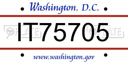 IT75705 District Of Columbia License Plate