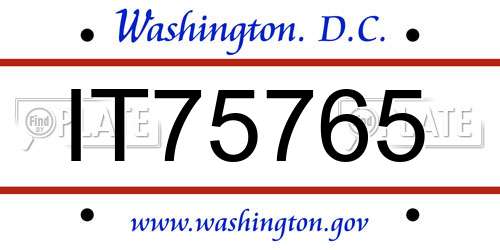 IT75765 District Of Columbia License Plate