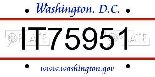 IT75951 District Of Columbia License Plate