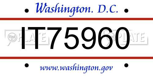 IT75960 District Of Columbia License Plate