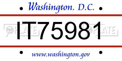 IT75981 District Of Columbia License Plate