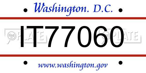 IT77060 District Of Columbia License Plate