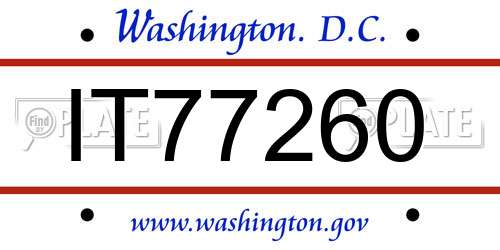 IT77260 District Of Columbia License Plate