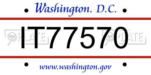 IT77570 District Of Columbia License Plate