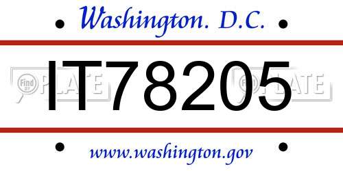 IT78205 District Of Columbia License Plate