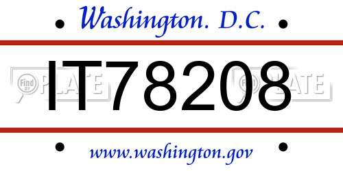 IT78208 District Of Columbia License Plate