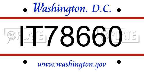 IT78660 District Of Columbia License Plate