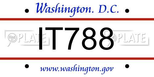 IT788 District Of Columbia License Plate