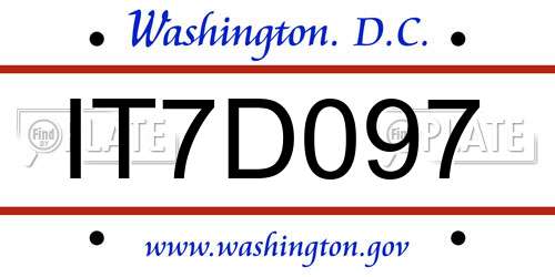 IT7D097 District Of Columbia License Plate