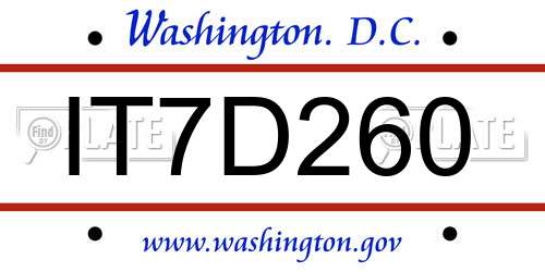 IT7D260 District Of Columbia License Plate