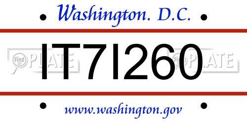 IT7I260 District Of Columbia License Plate