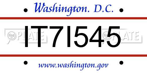 IT7I545 District Of Columbia License Plate