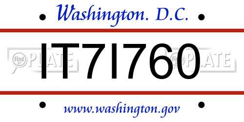 IT7I760 District Of Columbia License Plate
