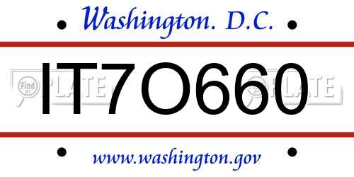 IT7O660 District Of Columbia License Plate