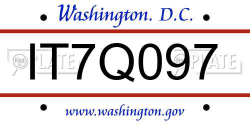 IT7Q097 District Of Columbia License Plate