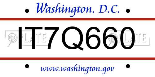 IT7Q660 District Of Columbia License Plate