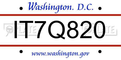 IT7Q820 District Of Columbia License Plate