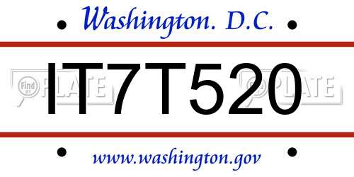 IT7T520 District Of Columbia License Plate