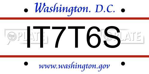 IT7T6S District Of Columbia License Plate