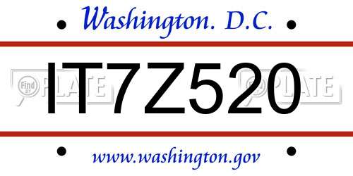 IT7Z520 District Of Columbia License Plate