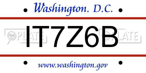 IT7Z6B District Of Columbia License Plate