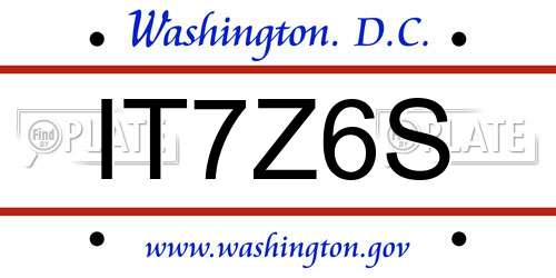 IT7Z6S District Of Columbia License Plate
