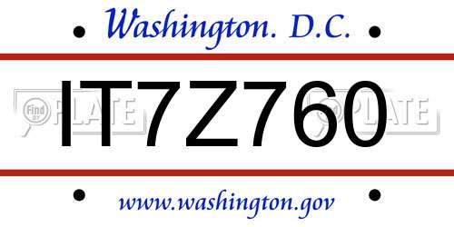 IT7Z760 District Of Columbia License Plate