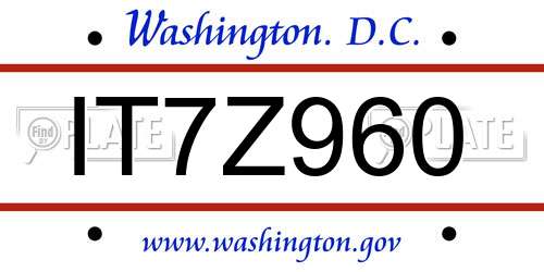 IT7Z960 District Of Columbia License Plate