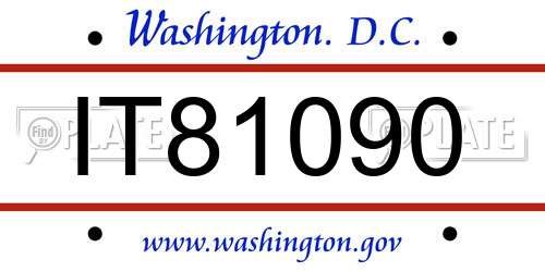 IT81090 District Of Columbia License Plate
