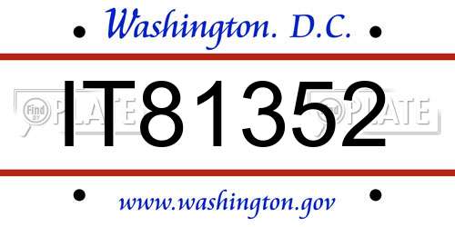 IT81352 District Of Columbia License Plate