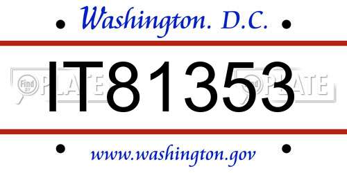 IT81353 District Of Columbia License Plate