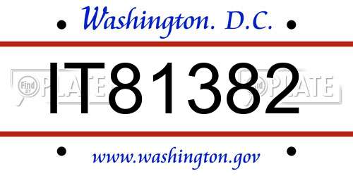 IT81382 District Of Columbia License Plate