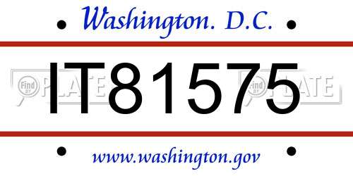 IT81575 District Of Columbia License Plate