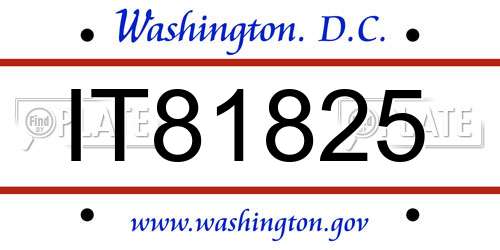 IT81825 District Of Columbia License Plate