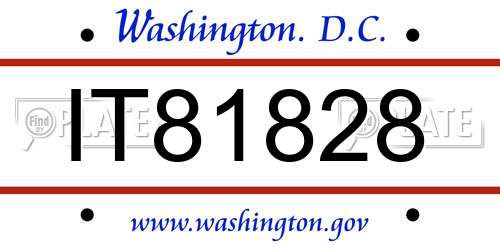IT81828 District Of Columbia License Plate