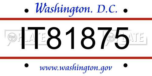 IT81875 District Of Columbia License Plate