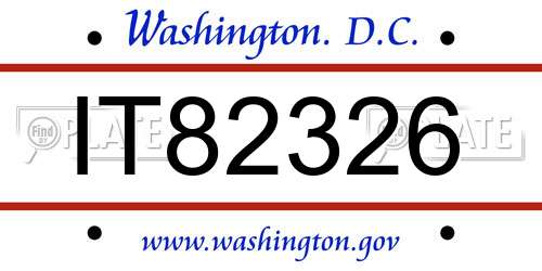 IT82326 District Of Columbia License Plate