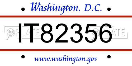 IT82356 District Of Columbia License Plate
