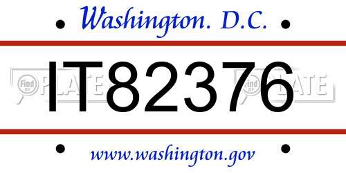 IT82376 District Of Columbia License Plate