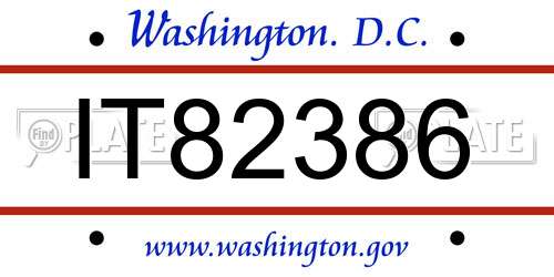 IT82386 District Of Columbia License Plate