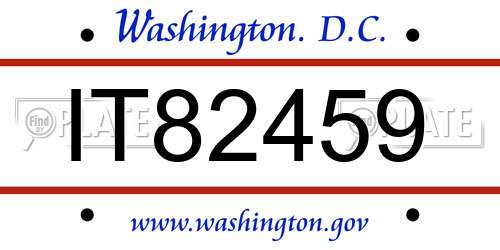 IT82459 District Of Columbia License Plate