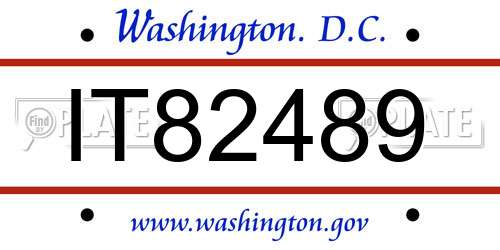 IT82489 District Of Columbia License Plate