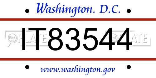 IT83544 District Of Columbia License Plate