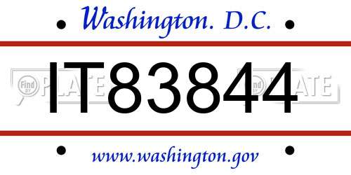 IT83844 District Of Columbia License Plate