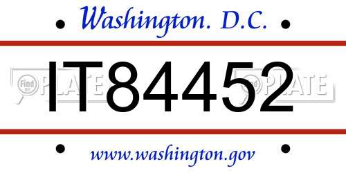 IT84452 District Of Columbia License Plate