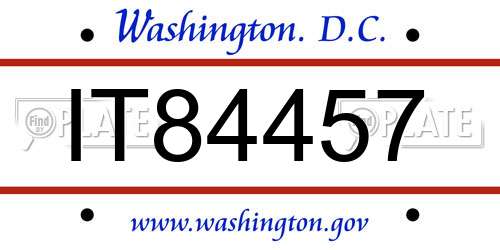 IT84457 District Of Columbia License Plate