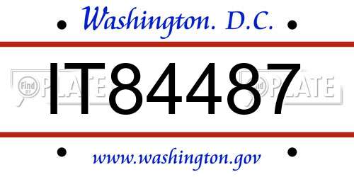 IT84487 District Of Columbia License Plate