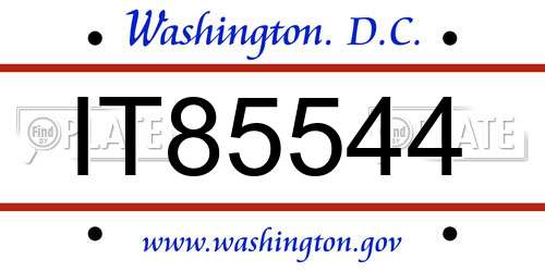 IT85544 District Of Columbia License Plate