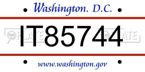 IT85744 District Of Columbia License Plate